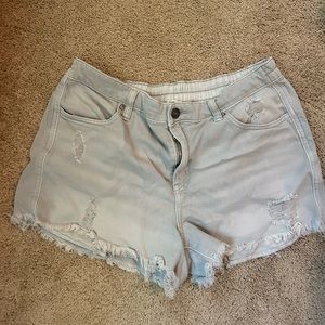 gray jean shorts